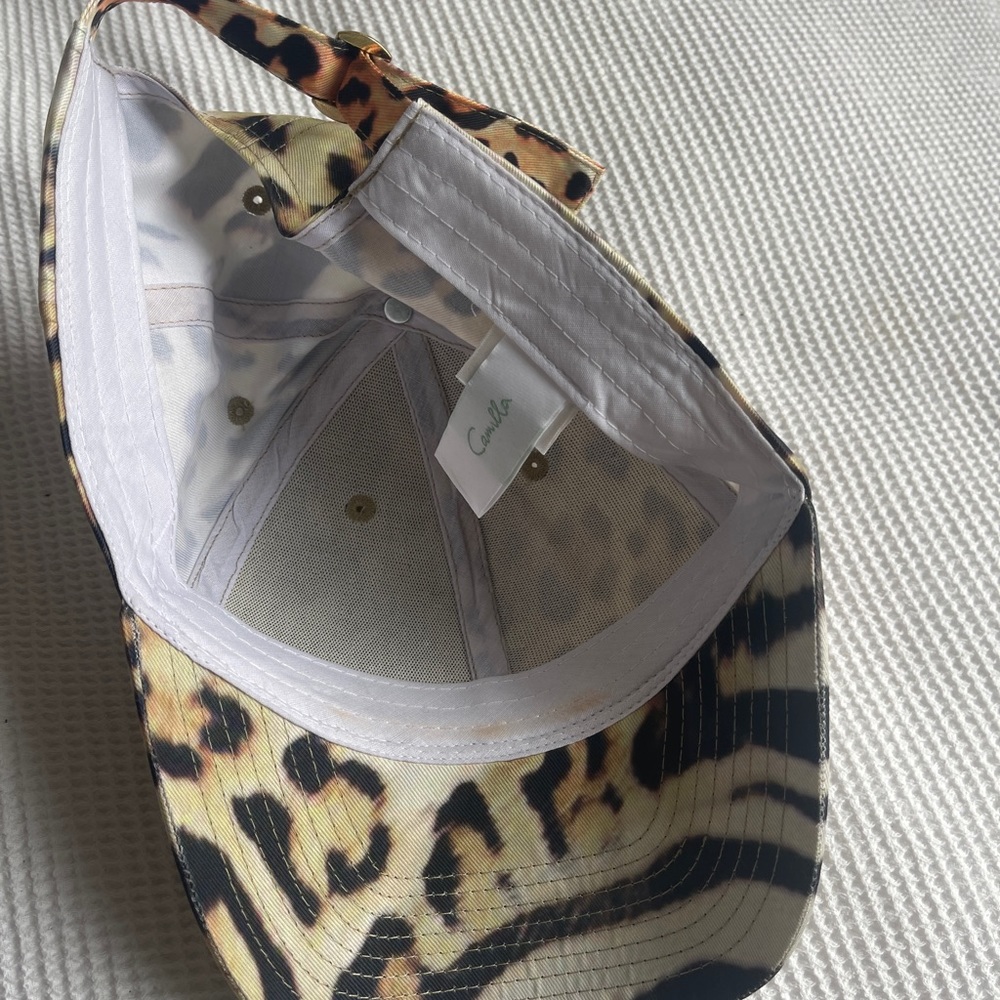 Camilla Leopard Print Baseball Cap in Tan, Black and Brown - Picture 2 of 2